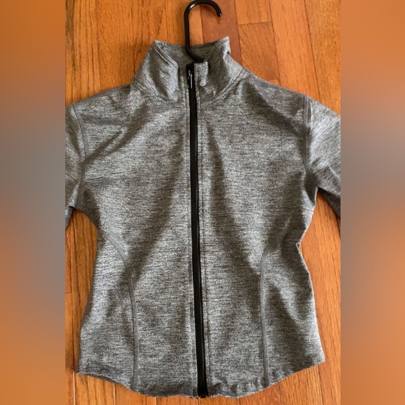 Athletic workout jacket zip up with thumb holes - Picture 2 of 2